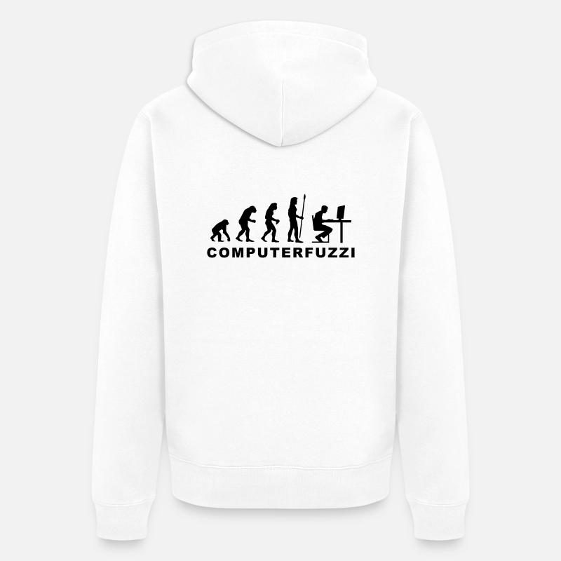 evolution_computerfuzzi - Unisex Premium Organic Zip Hoodie - white