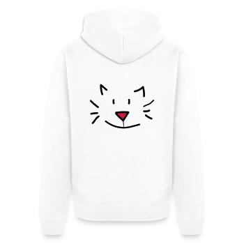 katze matze - Unisex Premium Bio Zip Hoodie - Weiß - Hinten - Thijin (182cm)