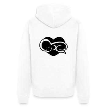 Baby asleep on Mommy or Daddy love - Unisex Premium Organic Zip Hoodie - white - Back - Thijin (182cm)