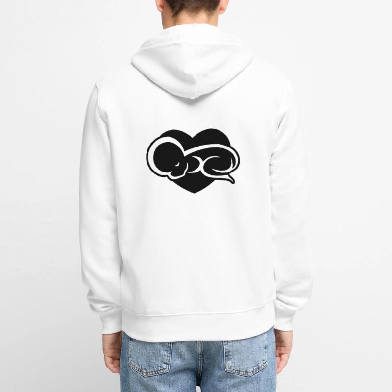 Baby schläft am liebsten auf Mami oder Papi ein Unisex Premium Bio Zip Hoodie