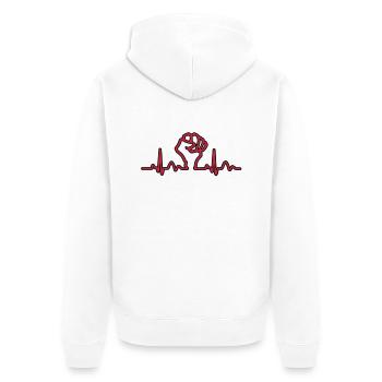 Lignes de coeur électrocardiogramme Fist pouls - Veste à capuche bio Premium Unisexe - blanc - Dos - Thijin (182cm)