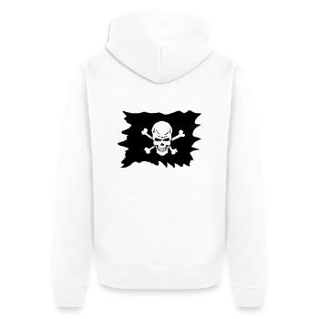 Tod Kopf Schädel flag flag Pirate2 - Unisex Premium Bio Zip Hoodie - Weiß - Hinten - Thijin (182cm)