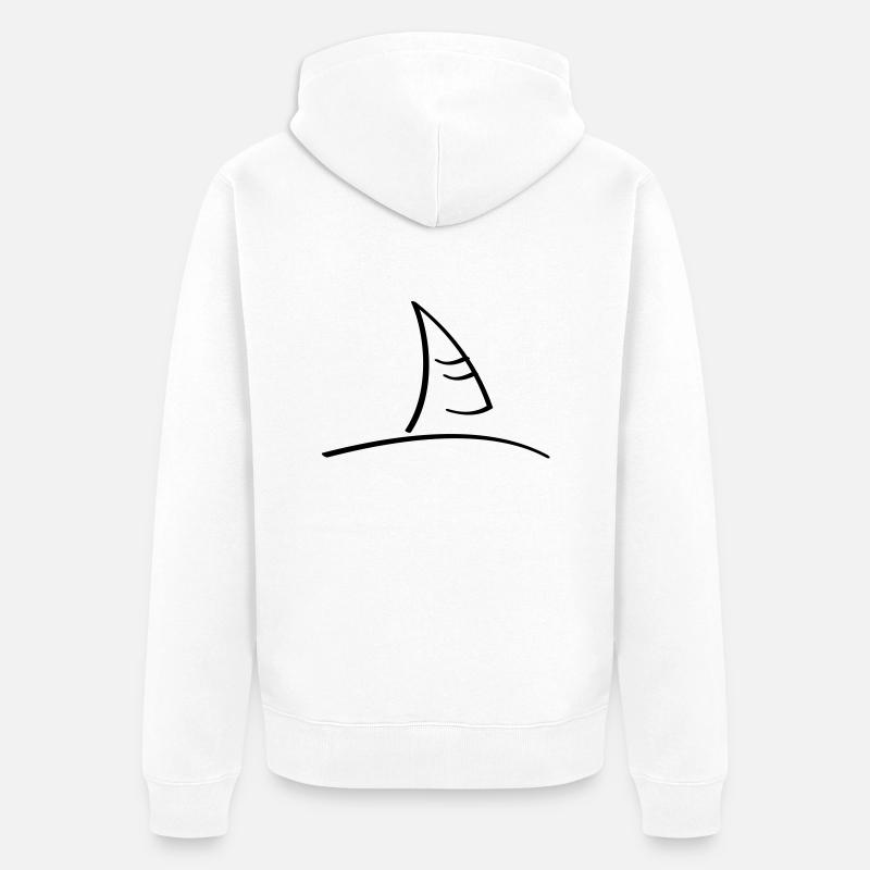 vela / barca a vela (1c) - Felpa con cappuccio ecologica premium unisex - bianco