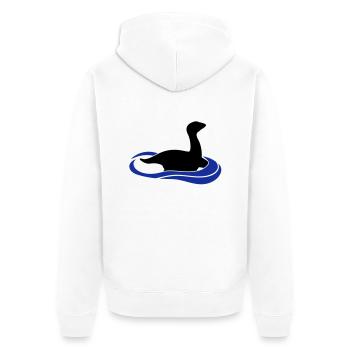 Dinosaur loch ness monster in the water - Unisex Premium Organic Zip Hoodie - white - Back - Thijin (182cm)