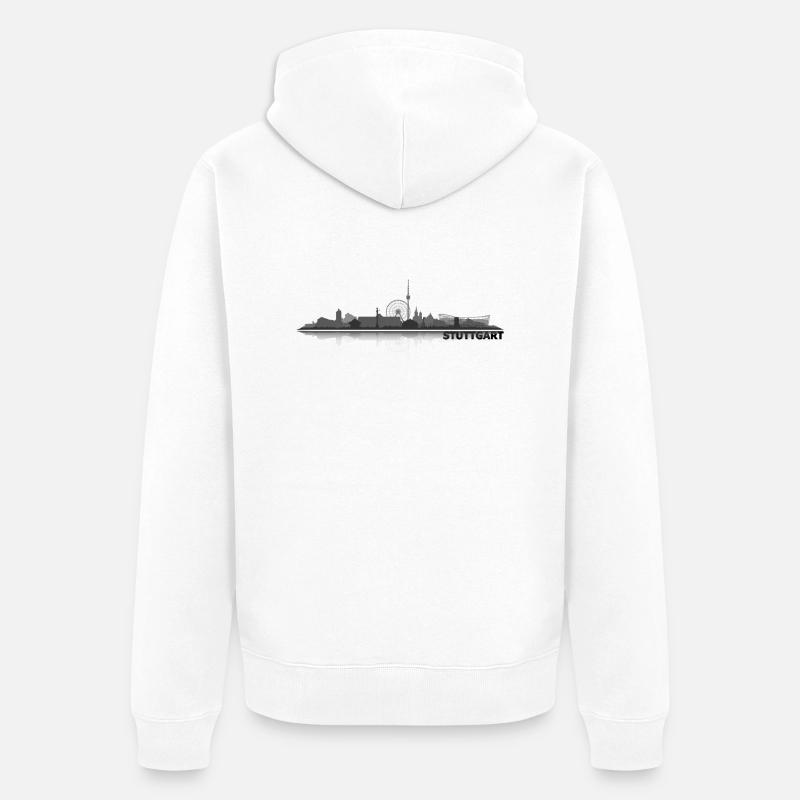 stuttgart_dunkel - Unisex Premium Bio Zip Hoodie - Weiß