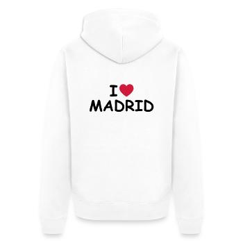 J'aime Madrid - Veste à capuche bio Premium Unisexe - blanc - Dos - Thijin (182cm)