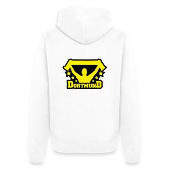 dortmund_fan_r2 - Veste à capuche bio Premium Unisexe - blanc - Dos - Thijin (182cm)