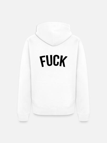 fuckin - Unisex Premium Organic Zip Hoodie - white