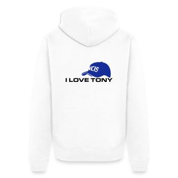 J'AIME TONY - Veste à capuche bio Premium Unisexe - blanc - Dos - Thijin (182cm)