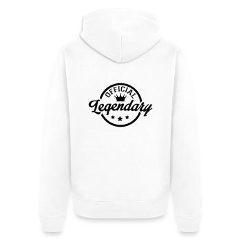 official_legendary_3f1 - Unisex Premium Organic Zip Hoodie - white - Back - Thijin (182cm)