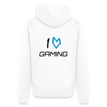 J'aime le jeu - Veste à capuche bio Premium Unisexe - blanc - Dos - Thijin (182cm)