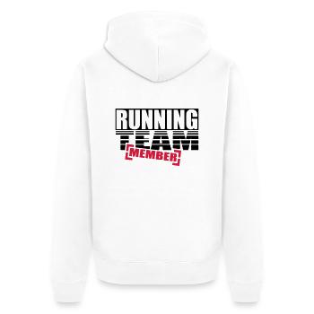 courir membre de l'équipe - Veste à capuche bio Premium Unisexe - blanc - Dos - Thijin (182cm)