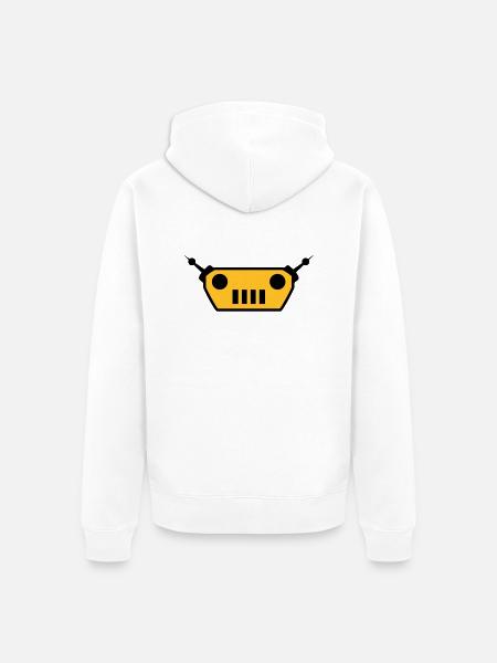 Cool Robot Face Design - Unisex Premium Organic Zip Hoodie - white