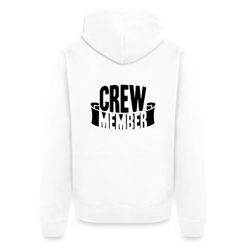Cool Crew Member Banner Logo - Veste à capuche bio Premium Unisexe - blanc - Dos - Thijin (182cm)