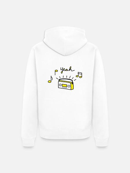 Tape radio yeah -V2 - Unisex Premium Organic Zip Hoodie - white