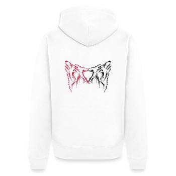 woelfe2 - Unisex Premium Organic Zip Hoodie - white - Back - Thijin (182cm)