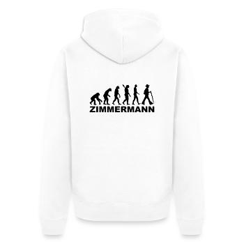 Zimmermann - Unisex Premium Bio Zip Hoodie - Weiß - Hinten - Thijin (182cm)