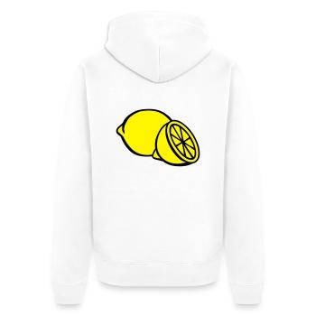 Zitrone - Unisex Premium Bio Zip Hoodie - Weiß - Hinten - Thijin (182cm)