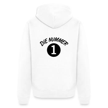 nummer1 - Veste à capuche bio Premium Unisexe - blanc - Dos - Thijin (182cm)