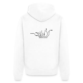 pc leitungen prozessor cpu draht verkabelung compu - Unisex Premium Bio Zip Hoodie - Weiß - Hinten - Thijin (182cm)