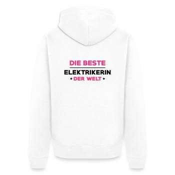 Elektriker Elektrikerin Elektrizität Heimwerker - Unisex Premium Bio Zip Hoodie - Weiß - Hinten - Thijin (182cm)
