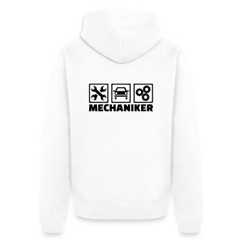 Mechaniker - Unisex Premium Bio Zip Hoodie - Weiß - Hinten - Thijin (182cm)
