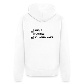 Squash Sport Game Match Champion Victory - Unisex Premium Organic Zip Hoodie - white - Back - Thijin (182cm)