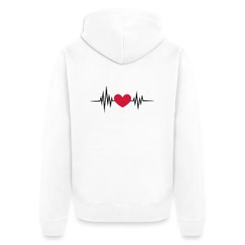 Pulse, heart rate, heartbeat, frequency, I love - Unisex Premium Organic Zip Hoodie - white - Back - Thijin (182cm)