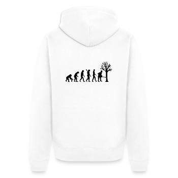 Holzfäller - Unisex Premium Bio Zip Hoodie - Weiß - Hinten - Thijin (182cm)