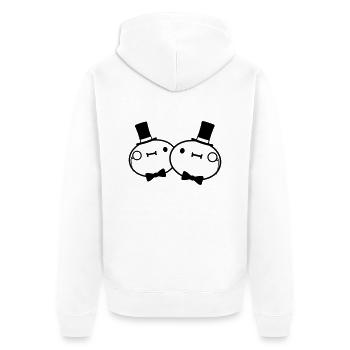 Team 2 friends couple sir - Unisex Premium Organic Zip Hoodie - white - Back - Thijin (182cm)