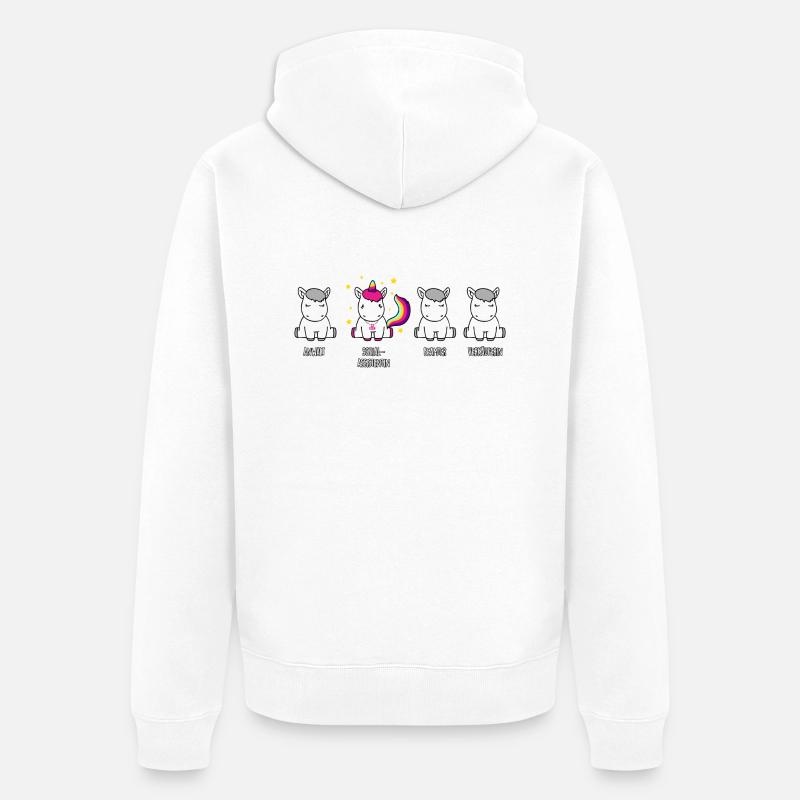 Sozialassistentin - das Einhorn in der Berufswelt - Unisex Premium Bio Zip Hoodie - Weiß