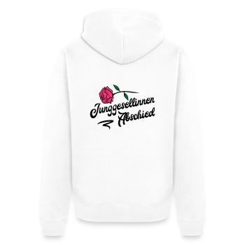junggesellinnen abschied rose - Unisex Premium Bio Zip Hoodie - Weiß - Hinten - Thijin (182cm)