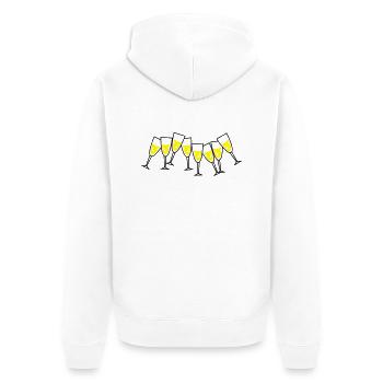 sekt glaeser design - Unisex Premium Bio Zip Hoodie - Weiß - Hinten - Thijin (182cm)