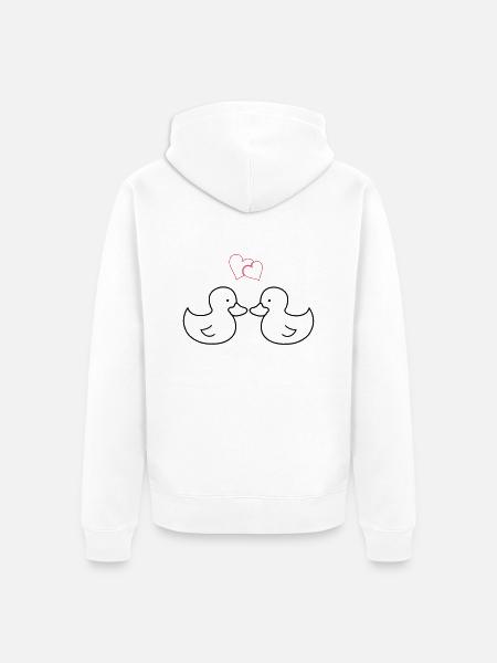 enten_verliebt - Unisex Premium Organic Zip Hoodie - white