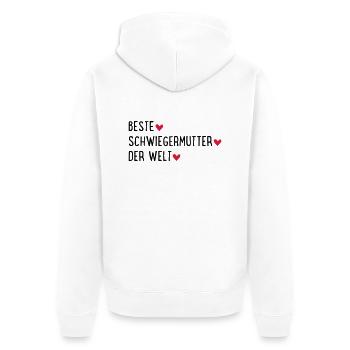 Beste Schwiegermutter der Welt - Unisex Premium Bio Zip Hoodie - Weiß - Hinten - Thijin (182cm)