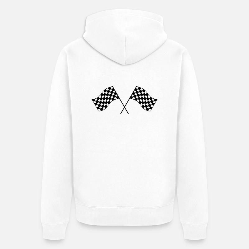 Drapeaux de course Racing flaggs - Veste à capuche bio Premium Unisexe - blanc