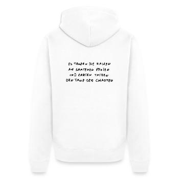Tanzende Katzen Text - Unisex Premium Bio Zip Hoodie - Weiß - Hinten - Thijin (182cm)