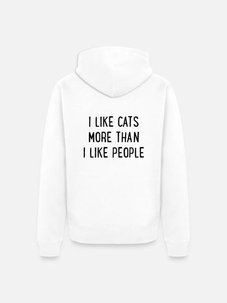 Feline - Unisex Premium Organic Zip Hoodie - white