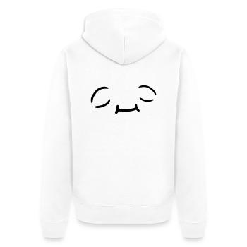 Entspanntes Gesicht Design - Unisex Premium Bio Zip Hoodie - Weiß - Hinten - Thijin (182cm)