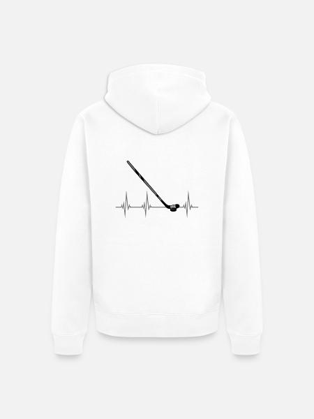 Bâtons de hockey Puls - Veste à capuche bio Premium Unisexe - blanc