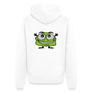 Little cute hairy monster - Unisex Premium Organic Zip Hoodie - white - Back - Thijin (182cm)