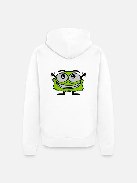 Little cute hairy monster - Unisex Premium Organic Zip Hoodie - white