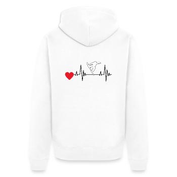 Snowboard Wintersport Spruch Snowboardfahrer - Unisex Premium Bio Zip Hoodie - Weiß - Hinten - Thijin (182cm)