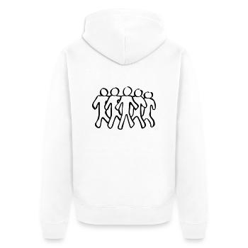 team players - Unisex Premium Organic Zip Hoodie - white - Back - Thijin (182cm)