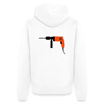 tool - Unisex Premium Organic Zip Hoodie - white - Back - Thijin (182cm)