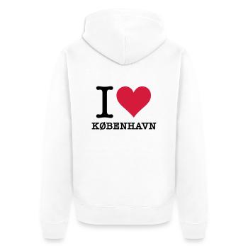 Ich liebe Kopenhagen - Unisex Premium Bio Zip Hoodie - Weiß - Hinten - Thijin (182cm)