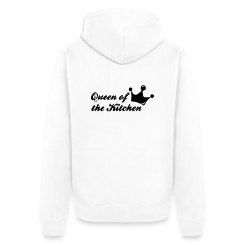 queen of the kitchen - Unisex Premium Bio Zip Hoodie - Weiß - Hinten - Thijin (182cm)