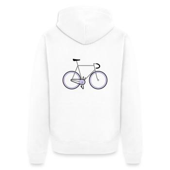 Fixie - Unisex Premium Bio Zip Hoodie - Weiß - Hinten - Thijin (182cm)
