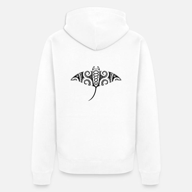 Raie Manta - Veste à capuche bio Premium Unisexe - blanc