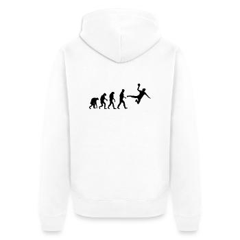 handball evolution - Unisex Premium Organic Zip Hoodie - white - Back - Thijin (182cm)